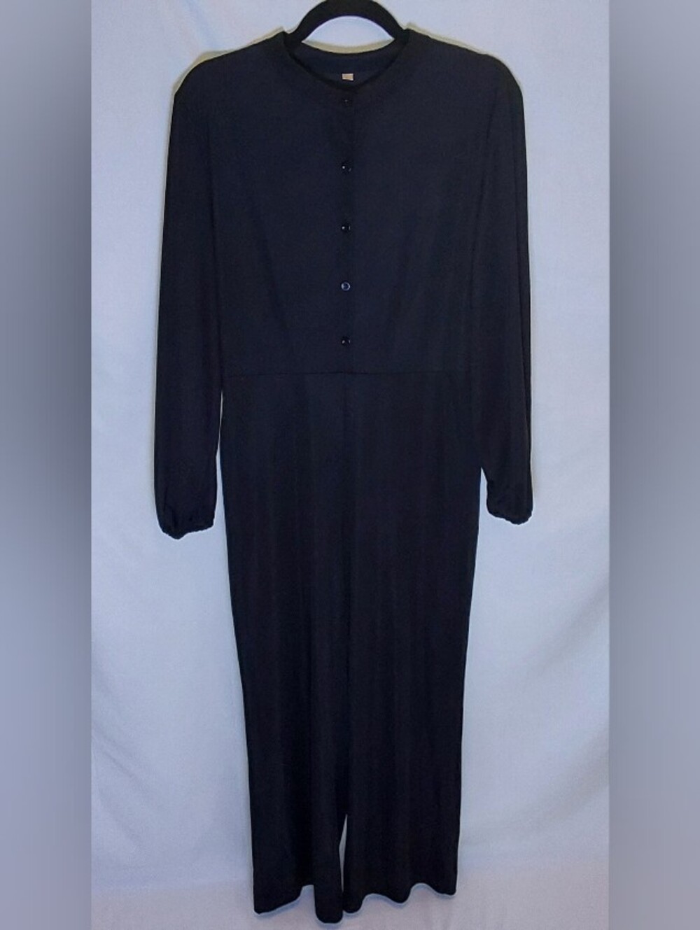 Unbranded Women's Black Long-Sleeve Jumpsuit w/Button Front